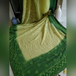 Women Pure Georgette With Chikankari Saree Designer Bollywood Wedding